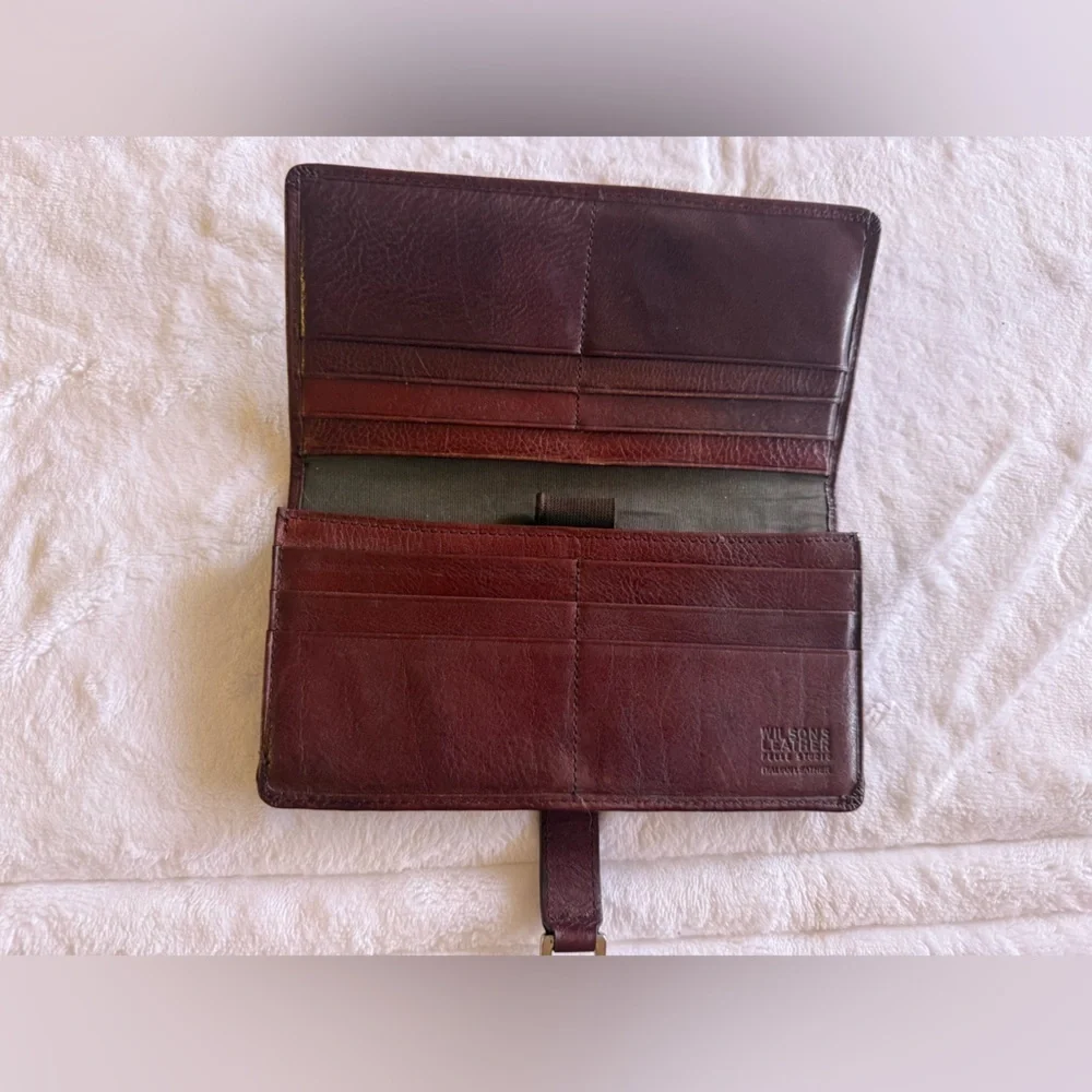 Pelle Studio Wallet Purse Brown Glaze Tri-fold Italian Leather Snip Button